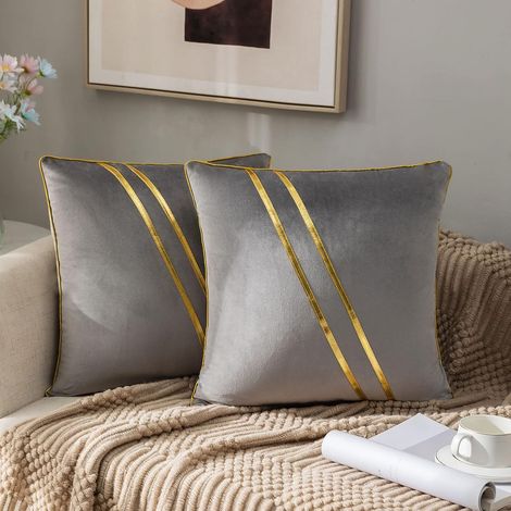 MINKUROW Fundas De Cojín Funda De Cojín Decorativa Cojines Decorativos Cojines De Sofá Modernos Neutros Y Acogedores Con Cremallera Oculta Para Sofá Dormitorio Sala De Estar Decoración Gris Oscuro 45x (1/5)