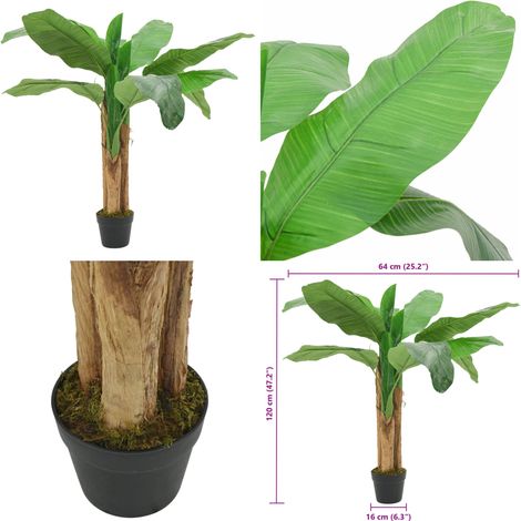 Bananenbaum Künstlich 9 Blätter 120 cm Grün - Kunstbaum - Bananenbaum Wohnzimmer (1/5)