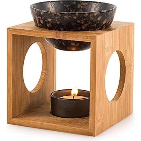 feuerbraune Lampe, Keramik und Bambus, Duftdiffusor, Zuhause (1/4)