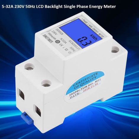Compteur électrique Numérique Electrique monophasé avec écran LCD 5-32A 230V 50Hz DDS528 HB057-Ywey (1/4)