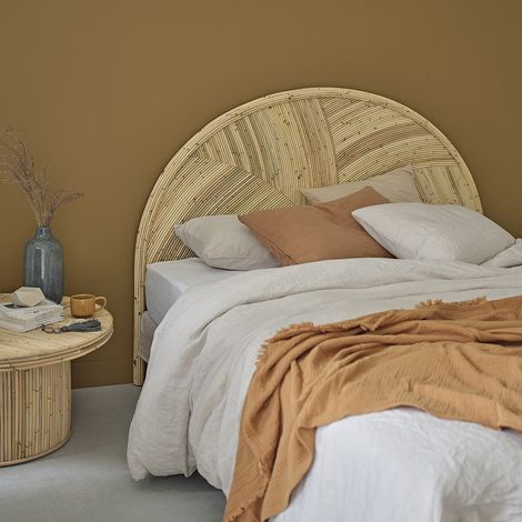 Berah Getah – Tête de lit en rotin naturel 165 cm – Hauteur 120 cm – À poser contre le mur – Livrée montée pour lit 160 cm (1/5)