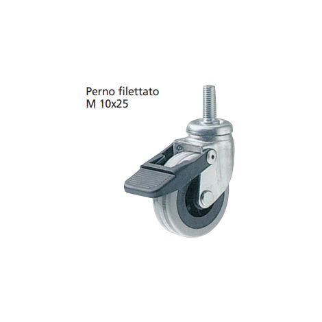 ORECA - RUOTE CON NUCLEO IN POLIMERO TERMOPLASTICO CON PERNO FILETTATO M 10x25 D. 60