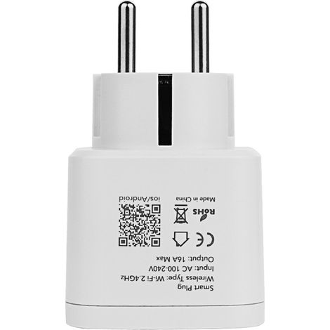 Prise intelligente WiFi monobloc, prise intelligente compatible Alexa et Google Home, prise programmable avec télécommande, contrôle vocal et téléphonique - 645055mm (1/4)