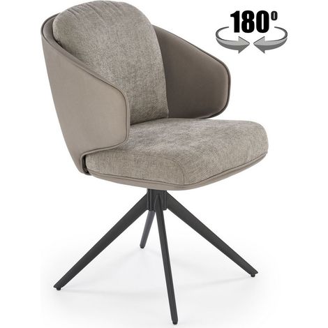 Chaise pivotante design en éco-cuir et tissu gris Acoro (1/5)