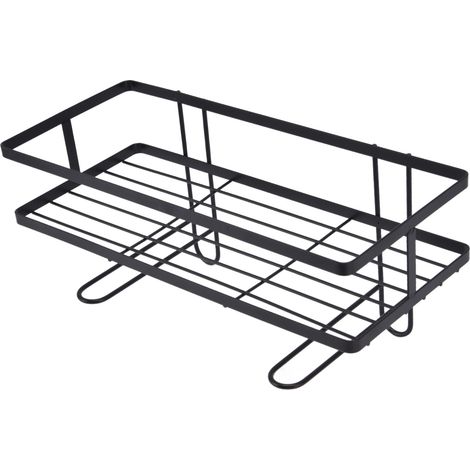 Ablagefach über der Toilette, platzsparend, ohne Bohren, Badezimmer-Aufbewahrungsorganizer, Schwarz (1/5)