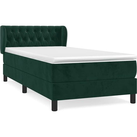 Maison Exclusive - Cama box spring con colchón terciopelo verde o (1/5)