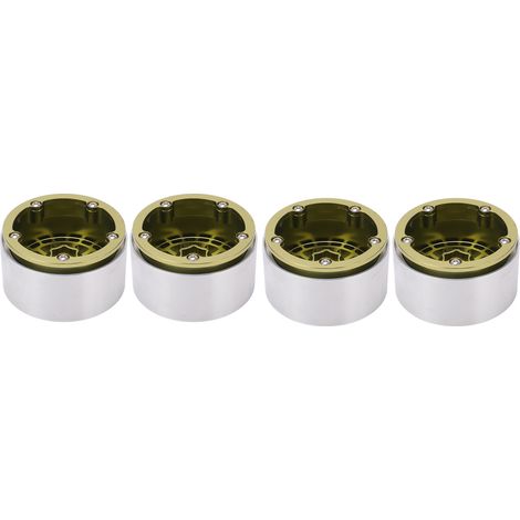4 moyeux de roue en alliage d'aluminium pour voiture RC tout-terrain 1/10, pneus 2,2 pouces, accessoires de mise à niveau, vert clair (1/5)