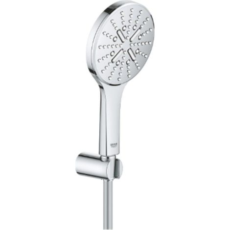 Grohe Rainshower SmartActive - Conjunto de alcachofa de ducha 130 9,5 l/min, 3 chorros, soporte y manguera, cromo 26581000 (1/2)