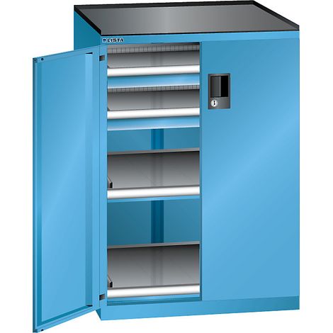 LISTA, Armoire à tiroirs à portes battantes, hauteur 1020 mm,