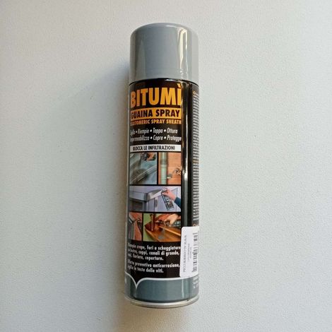 SARATOGA BITUMI GUAINA BITUMINOSA SPRAY 500 ML IMPERMEABILIZZA SIGILLANTE BITUME - Colore: Grigio