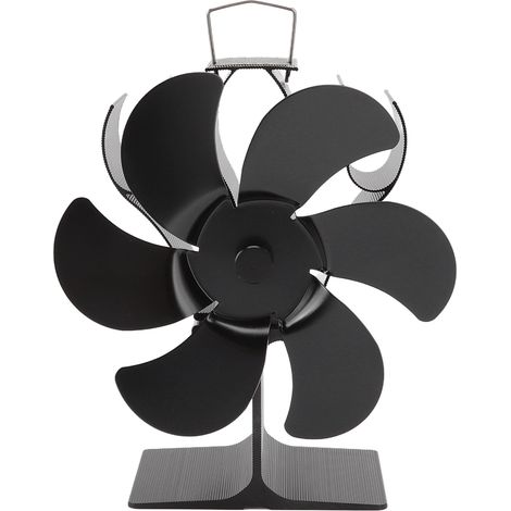Ventilateur de poêle à 6 pales, noir, à démarrage automatique, résistant aux hautes températures, alimenté par la chaleur, pour la maison, 152 mm (1/5)