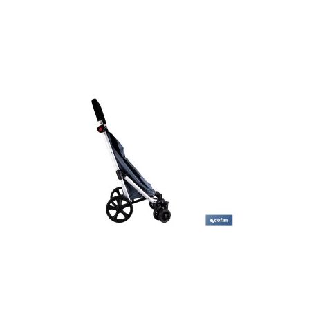 Carro de la compra gris abatible de aluminio, 53 l, 6 ruedas giratorias y 15 kg de carga (1/4)