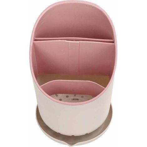 Porte-ustensiles de cuisine en rose : rangement séchoir pour couverts, cuillères et baguettes (1/5)
