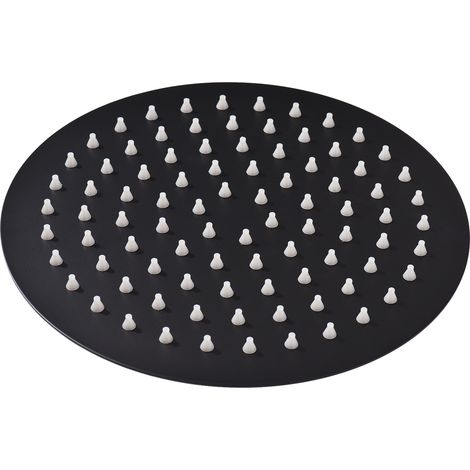 Pommeau de douche rond effet pluie de 20 cm (8 pouces), G1/2, haute pression, pivotant, acier inoxydable ultra-mince, remplacement pour pommeau de douche effet pluie de salle de bain, chrome poli (1/5)
