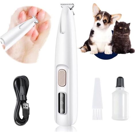 Geräuschlose Hundeschermaschine kabellose Tierschermaschine mit LED Licht Hunde und Katzentrimmer mit LED Anzeige wasserdichter, wiederaufladbare (1/4)