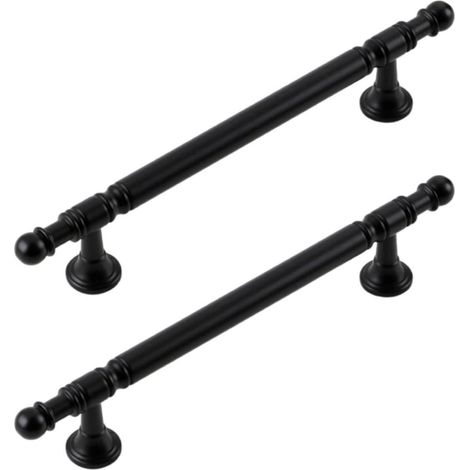 Lot de 2 poignées décoratives simples en alliage de métal pour armoire, tiroir, commode, etc (1/4)