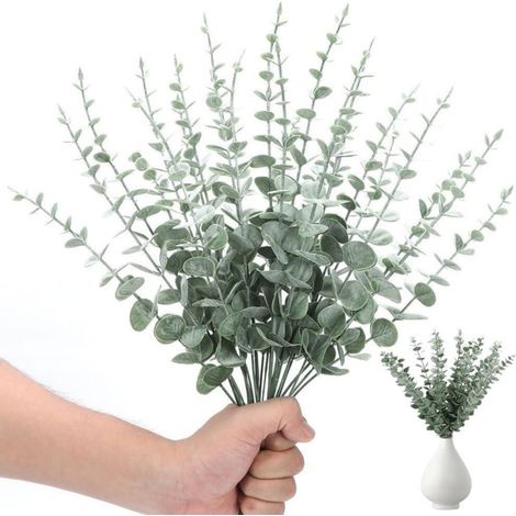 Rameaux D Eucalyptus Artificiels - 38 Cm - Pour Décoration Intérieure Extérieure - Mariages Fêtes Maisons Bureaux - Lot De 30 (1/5)