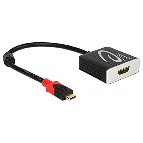 DeLOCK 62999 adaptador de cable USB Type-C HDMI-A Negro - Adaptador para cable (USB Type-C, HDMI-A, Male connector / Female connector, 0,2 m, Negro) (1/4)