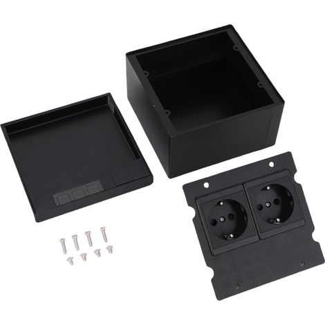 Kit de boîtier de prise de courant encastré au sol, 16A, 4000W, 2 prises électriques avec couvercle rabattable
