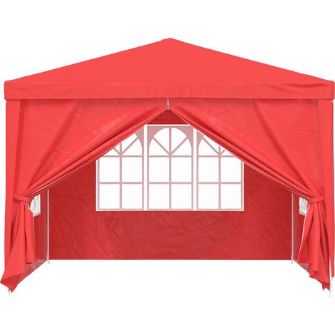 vidaXL Party Tent 300 x 300 x 255 cm Red PE and Steel