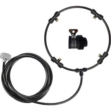 Système de brumisation d'eau avec ventilateur et tube de 300 cm pour rafraîchir votre jardin, terrasse ou patio extérieur.-Brass Adapter 22inch