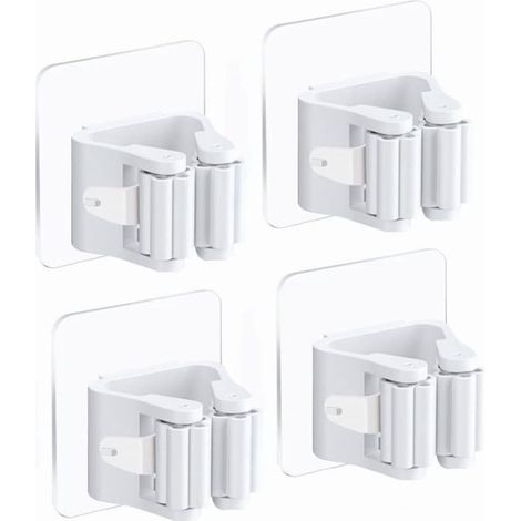 Juego de 4 soportes de pared para cepillos - Montaje en pared - Adhesivo para montaje en pared - No requiere taladrar - Cocina Baño (1/5)