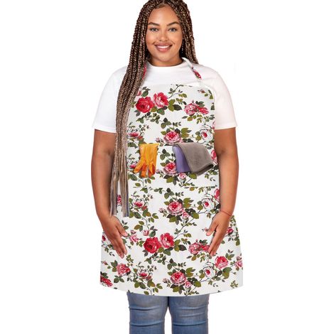 Tablier extra large en coton et lin pour hommes et femmes – Tablier durable avec 2 poches, taille réglable, lavable en machine – Tablier surdimensionné pour la pâtisserie, la cuisine (1/5)