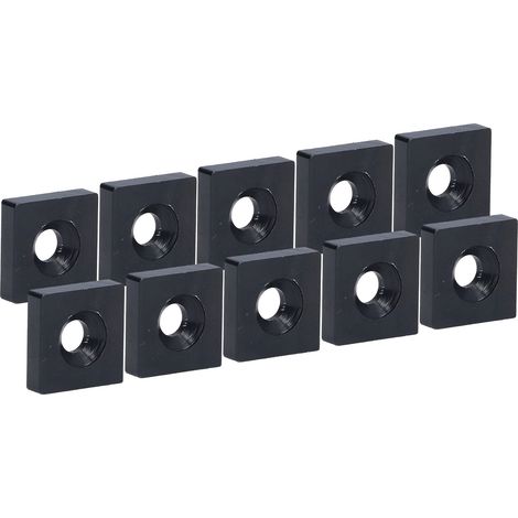 10 Pièces Bouchons Aluminium Noir pour Profilés Industriels CNC, Protection de Trou Unique