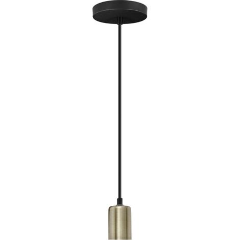 Colgante modelo Sauce con acabado negro y cuero 15cm(alto) 10cm(ancho) 10cm(fondo