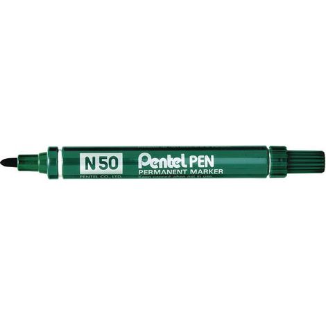 Pentel N 50 marcador permanente Punta redonda Verde 12 pieza(s)