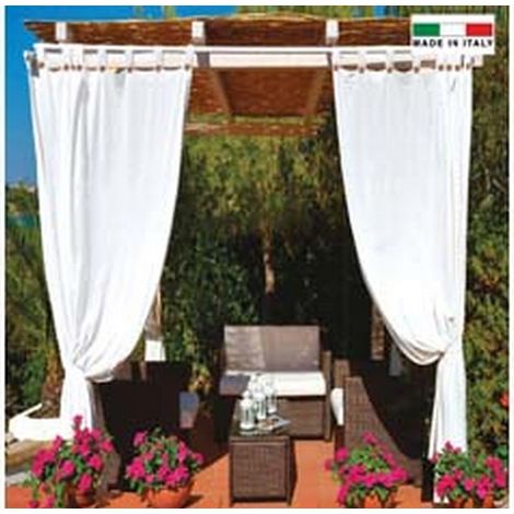 1PZ TENDA PER GAZEBO IDROREPELLENTE CON BRETELLE CM.140X270H. BIANCA - bianca