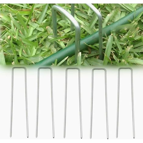 Lot de 5 piquets d'ancrage au sol pour trampoline 40X150MM, piquets de tente, piquets de terre, piquets d'ancrage galvanisés, piquets de sol en métal (1/5)