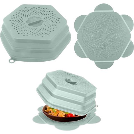 Couvercle Micro-ondes - Couvercle Évolutif En Silicone Avec Aération - Tapis De Protection Pour Micro-ondes - Diamètre 27 Cm - Lot De 1 (1/5)