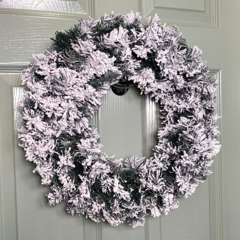 Premier Flocked Woodcote Pine Flocked Wreath 50cm (1/5)