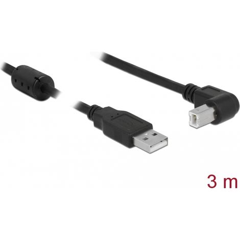 Kabel usb 2.0 stecker a-b abgewinkelt, 3m