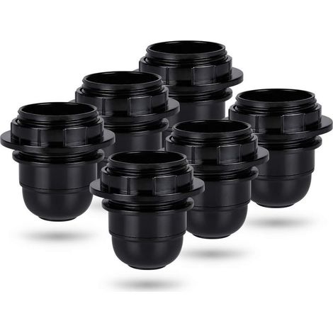 Soavoa Douille E27 Noire Plastique Filetage M10x1 60W Lot de 6 (1/5)