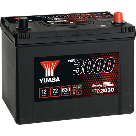 Batterie Yuasa YBX3030 conventionnelles standard 12 V 72 AH 630 AMPS L 258 l 174 H 225 (1/2)