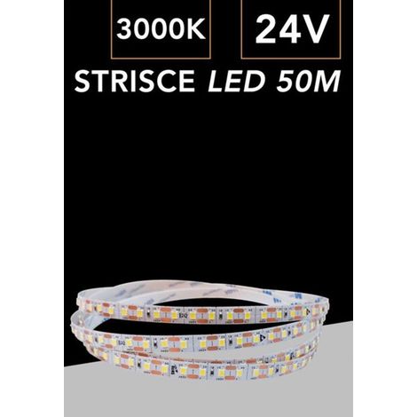 Trade Shop - Flexible LED-Streifen 24V 500 Watt 2835 MoniOcolore 120LED / MT 50MT REEL 2835-50M-24V -