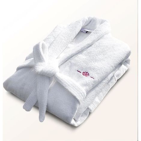 Peignoir - LE TEMPS D'UN BAIN - Taille S - 100% Coton 500g/m² - Doux, Absorbant, Unisexe - Blanc (1/5)