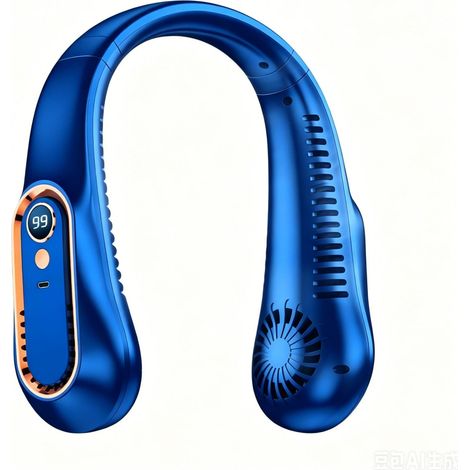 USB-wiederaufladbarer, freihändiger Nackenventilator, Mini-Ventilator mit 3 Geschwindigkeitsstufen und langer Akkulaufzeit, ideal für Zuhause, Büro, Reisen und den Einsatz im Freien im Sommer - x