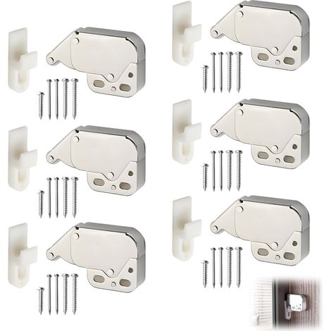 6 Pcs Ressort Loqueteaux Mini Latch Rabat Porte, Loqueteaux À Ressort Mini Latch Fermeture à Ressort Porte d'Armoire Ressorts MINI Loquet Druckschnapper pour Penderies Armoires, Faciles à Installer (1/5)