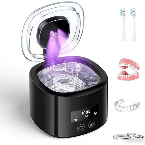 Ultraschallreiniger, 50 kHz, 230 ml, 4 UV-Lampen, 3 Modi, HD-Digitalanzeige, schwarz. (1/5)