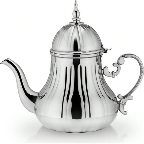 Théière marocaine traditionnelle en acier inoxydable de 1,4 l de style arabe (1/5)
