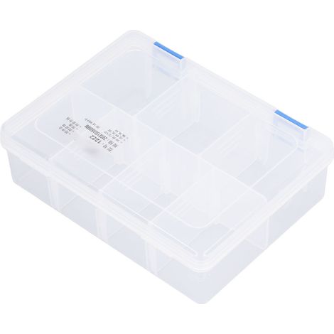 Transparente Aufbewahrungsbox mit 7 Fächern und herausnehmbaren Trennwänden, Kleinteile-Organizer aus PP-Kunststoff, modularer Aufbewahrungsbehälter (1/5)