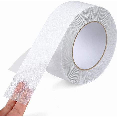 Nastro adesivo antiscivolo, 5 cm x 10 m, nastro di sicurezza antiscivolo, nastro di trazione antiscivolo, impedisce ad anziani, bambini e animali domestici di scivolare/cadere, trasparente (1/4)