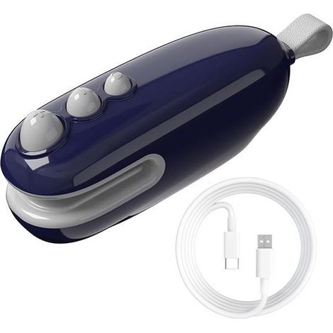 Ynkkvre - Mini scelleuse de sacs - Scelleuse thermique avec cutter - Rechargeable - Scelleuse de sacs - Scelleuse magnétique portable - Pour conserver la fraîcheur des aliments et le croustillant des (1/5)