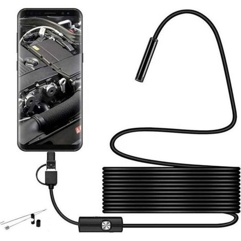 Caméra d'inspection USB 3 en 1 - ZOR® - 5 m - Type C - 6 LED réglables - Étanche IP67 - Compatible Android (1/4)