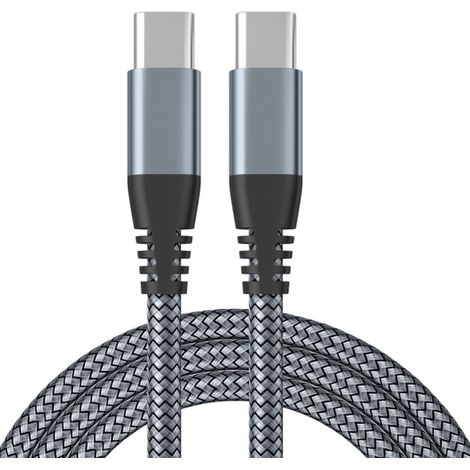 1er câble de charge USB-C, charge rapide 60 W, gris, 2 m (1/2)