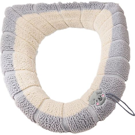Bardusch-Housse de toilette épaisse, extensible et lavable, compatible avec tous les sièges de toilette ovales. (1/4)