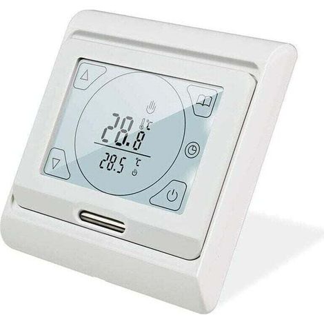 Programmierbarer 16A elektrischer Fußbodenheizungsthermostat mit Sensor, digitaler Raumthermostat, Fußbodenheizungsregler mit LCD-Touchscreen. (1/4)